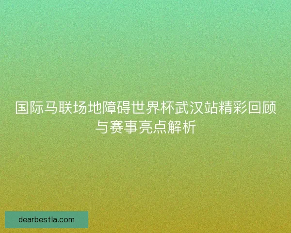 国际马联场地障碍世界杯武汉站精彩回顾与赛事亮点解析